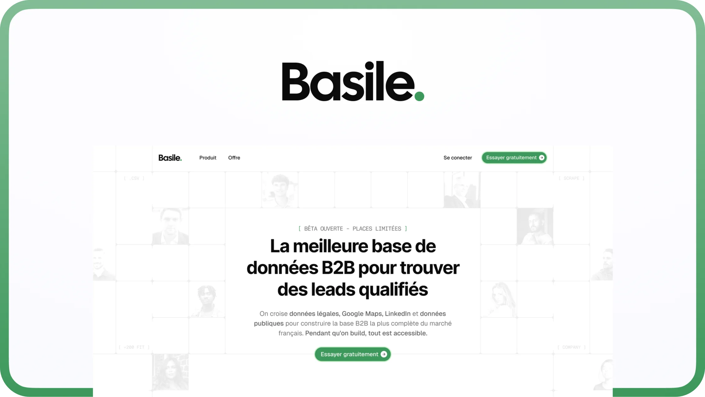 Basile case study — launch landing page for a B2B SaaS