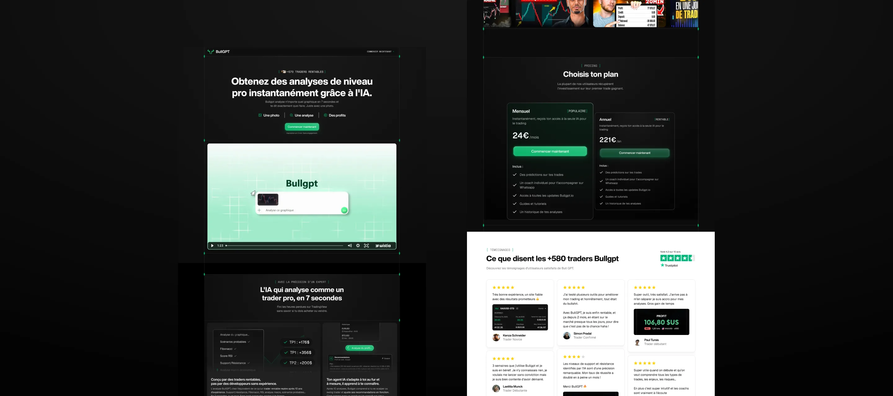 BullGPT landing page and platform